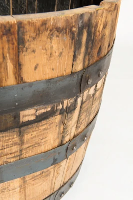 Half Wood Barrel Planter, Oak