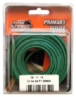 ROAD POWER Primary Wire, Green, 16-Ga., 24-Ft.