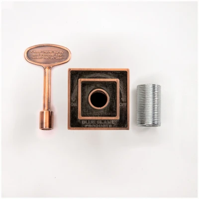 2-piece Universal Square Gas Flange With 3-inch Key In Rubbed Bronze Finish