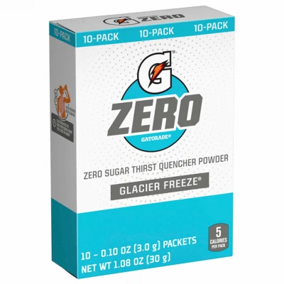 Zero Thirst Quencher Drink Mix Powder, Glacier Freeze, 10-Pk.