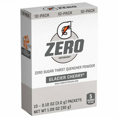 Zero Thirst Quencher Drink Mix Powder, Glacier Cherry, 10-Pk.