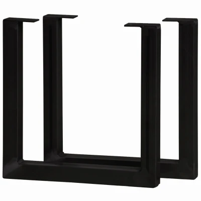 U Furniture Legs, Powder Coated Black, 15 In. High, 2-Pk.