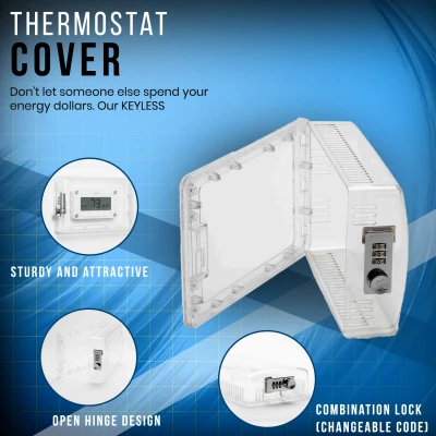 Xl Locking Thermostat Cover Guard With Changeable Code, Fits Most Thermostats