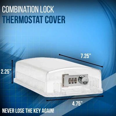 Xl Locking Thermostat Cover Guard With Changeable Code, Fits Most Thermostats