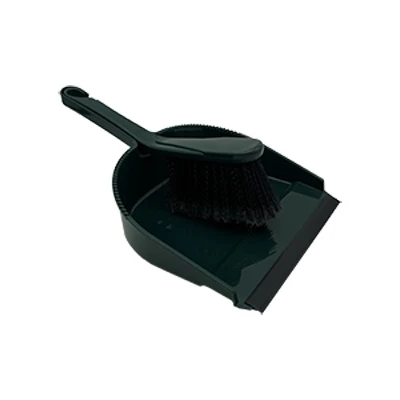 Brush And Dust Pan Set With Flagged Fibers And Soft Lip