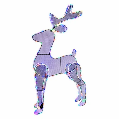 Color-Changing Standing Deer Christmas Decoration with 196 LED Lights, 45 Inches Tall