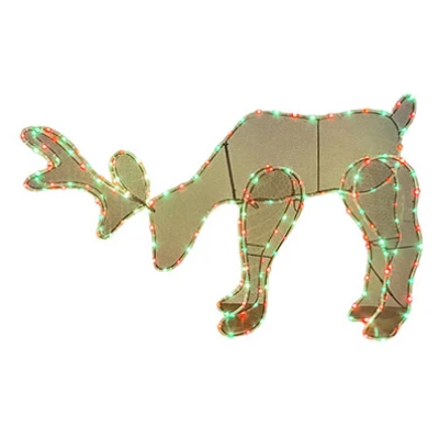 Color-changing Feeding Deer Christmas Decoration With 193 Led Lights, 42 Inches
