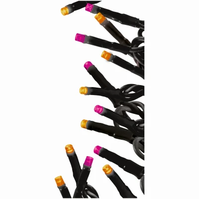 Led Starry Halloween String Lights, Orange & Purple, 100 Lights