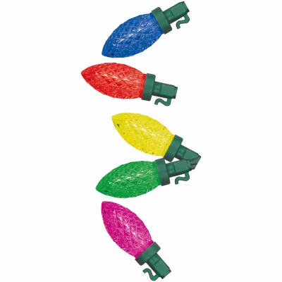 Christmas Pro-series C9 Faceted String Lights, Multi Color, 50 Lights, 15 Year Warranty