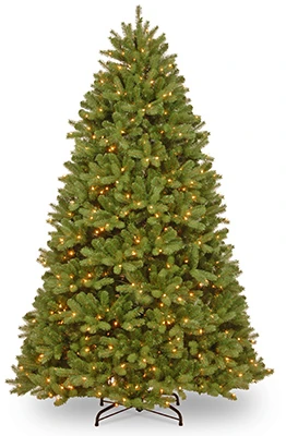 Artificial Newberry Spruce Pre-Lit Christmas Tree with 750 Clear Lights, Hinged Branches, 7.5 Feet Tall