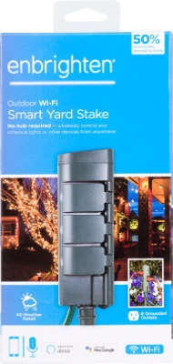 Smart Wi-Fi Yard Stake, 6 Outlets, Green