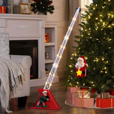 Animated Santa On a Crane, Plays Carols, Plug-In Operated, 44 In.