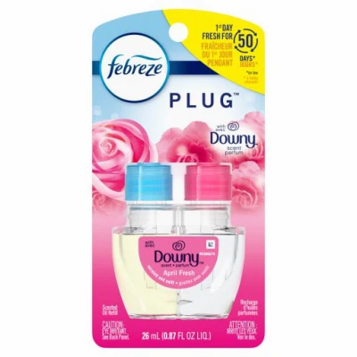 PLUG Odor-Eliminating Fade Defy Air Freshener Refill, Downy April Fresh Scent