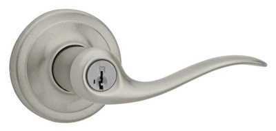 Signature Satin Nickel Tustin Entry Lever With SmartKey