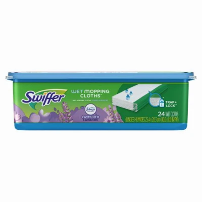 Sweeper Wet Mopping Floor Cleaning Cloths, Febreze Lavender, 24-Ct.