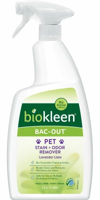 Bac Out Pet Stain & Odor Remover, Foaming Action, Lavender Lime, 32 oz. Trigger Spray