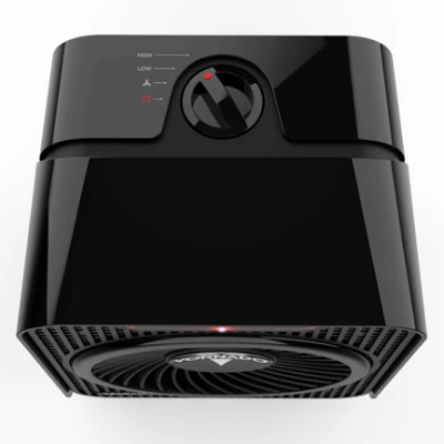 Velocity One Personal Space Heater with Two Heat Settings in Black