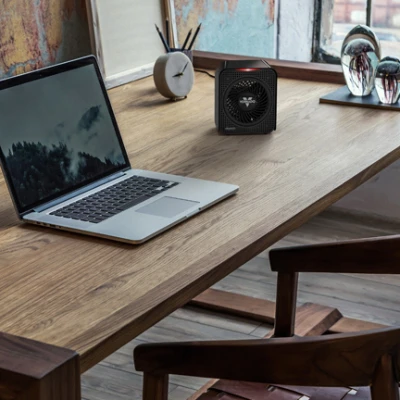 Velocity One Personal Space Heater with Two Heat Settings in Black