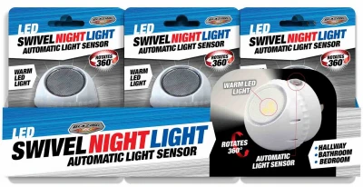 LED Swivel Night Light, Automatic Light Sensor