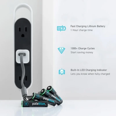 Rechargeable AAA Batteries, USB Cable, 4-Pk.