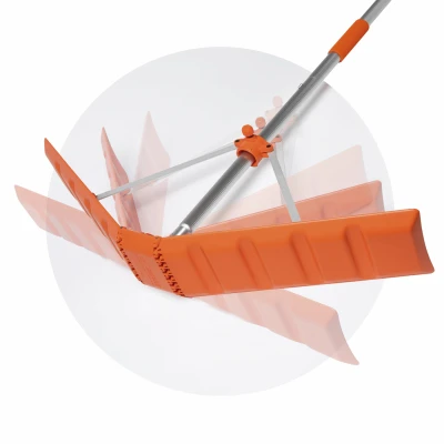 Snow Roof Rake with 16 Foot Extension Pole for Safe Snow Removal