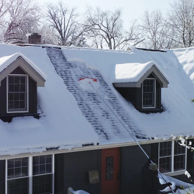 Snow Roof Rake with 16 Foot Extension Pole for Safe Snow Removal