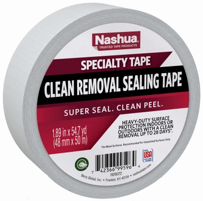 Clean Removal Remodeling Sealing Tape, White, 1.89 Inches by 54.7 Yards