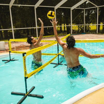 H2O Four Square Water Volleyball Set with Net and Ball for Pool Games