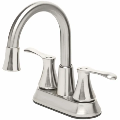 Two-Handle Bathroom Faucet, LED Light, Pop-Up Drain, Brushed Nickel