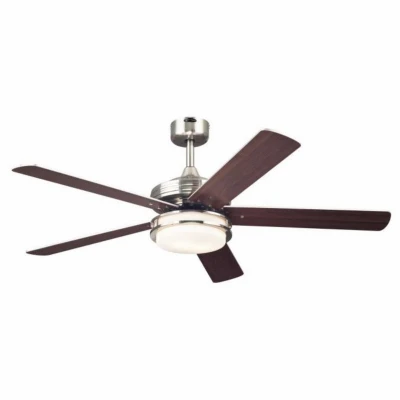 Castle Ceiling Fan + LED Light, Brushed Nickel/Reversible Blades, 52 In.