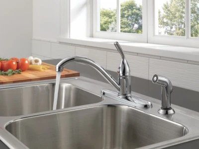 Series 1-handle Kitchen Faucet With Side Spray, Chrome Finish, Model 400-dst