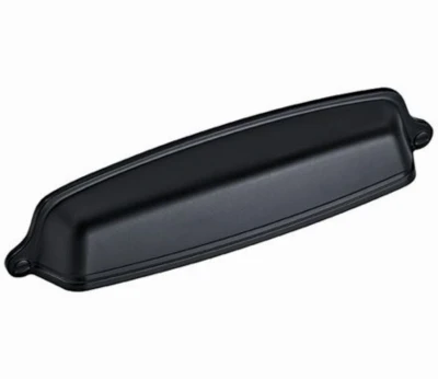 Cup Cabinet Pull, Matte Black, 3 In.