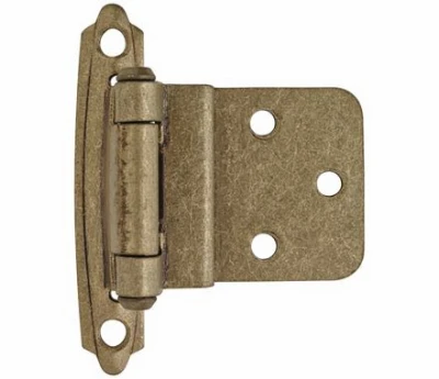 Cabinet Hinge, Self-Closing, Champagne Bronze, 3/8 In. Inset, 2-Pk.