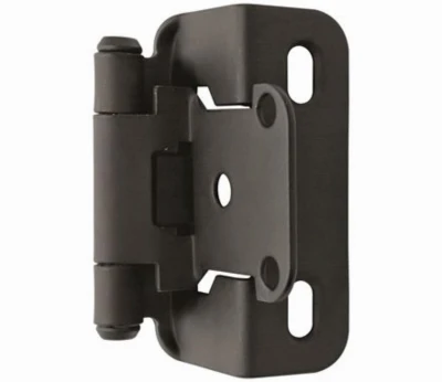 Cabinet Hinge, Self-Closing, Flat Black, 1/2 In. Overlay, 2-Pk.
