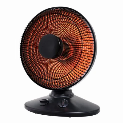 Radiant Oscillating Dish Heater, 2 Settings, Black