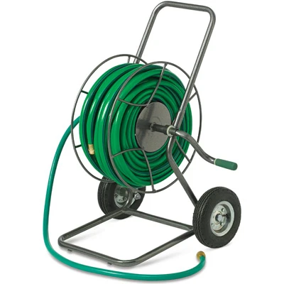 Two-Wheel Hose Reel Truck, Durable Steel Frame, Holds Up to One Hundred Seventy-Five Feet of Hose