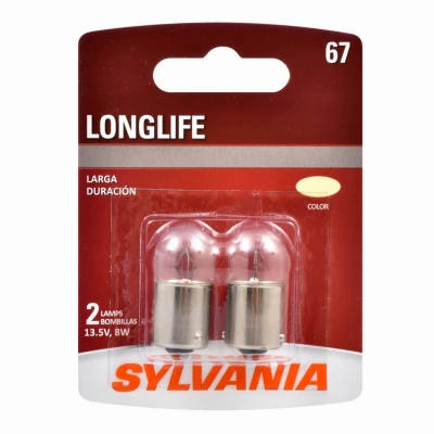 SYLVANIA 67 Long Life Miniature Clear Bulb, 67LL BP2, 2-Pk.