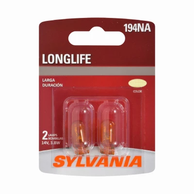 194NA Long Life Miniature Amber Bulb, 194NALL BP2, 2-Pk.