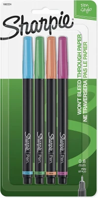 Pen Stylo, Fine Point, Assorted Colors, 4-Ct.