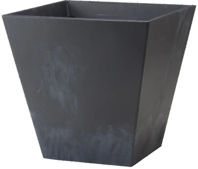 ArtStone Ella Planter, Plastic, Water-Minder, Black, 10 In. Sq.