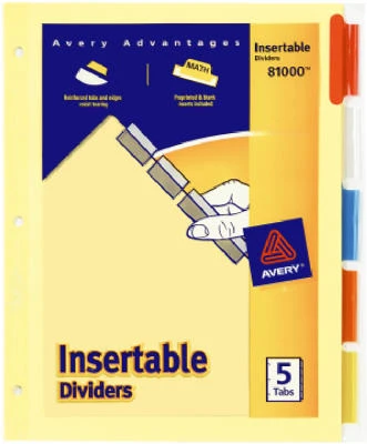 Heavy-duty Index Dividers With 5-color Tabs, 8.5 X 11-inch, Model 81000