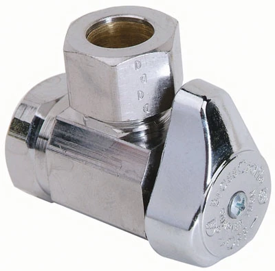 Chrome Angle Stop Valve, 1/2 x 1/2 In.