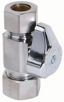 Chrome Straight Stop Valve, 5/8 x 1/2 In.