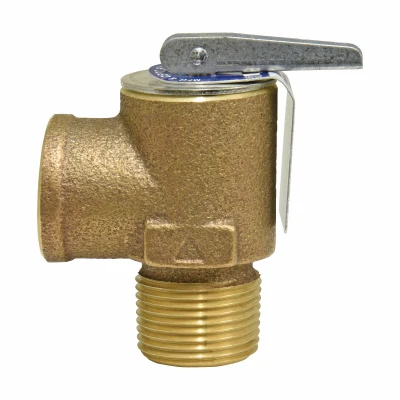 Bronze Boiler Pressure Relief Valve, Male Inlet, 3/4 In.