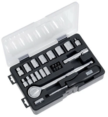 24-Pc. Metric Socket Set, 1/4 & 3/8 In. Drive