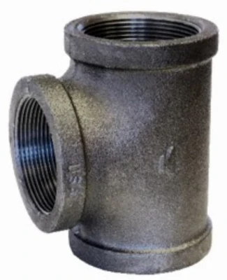 4 Inch Black Steel Pipe Tee Fitting for Plumbing and Piping Systems