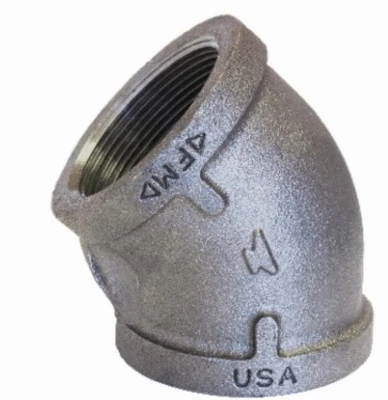 Black Steel Pipe 45-Degree Elbow, 4 Inch Diameter, Heavy Duty