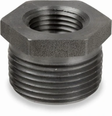 4 Inch by 2 Inch Black Pipe Hex Bushing