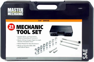 21-Pc. SAE Socket Set, 3/4 In. Drive