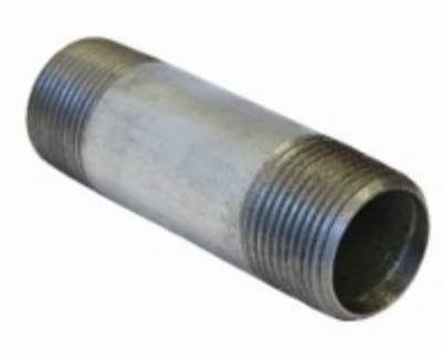 Galvanized Steel Pipe Nipple Schedule Forty, Four Inch Diameter by Four Inch Length